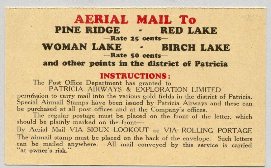 Patricia Airways Red Lake
